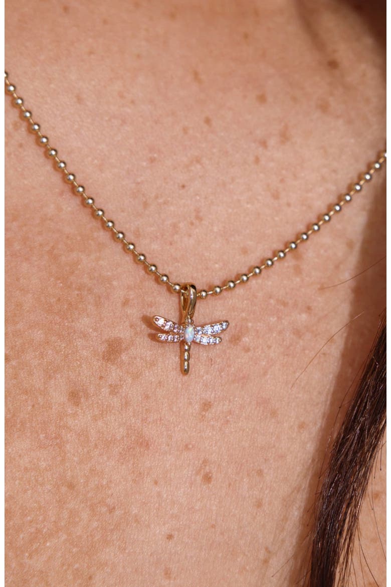 Dragonfly Pendant Chain Necklace, Alternate, color, Gold Vermeil