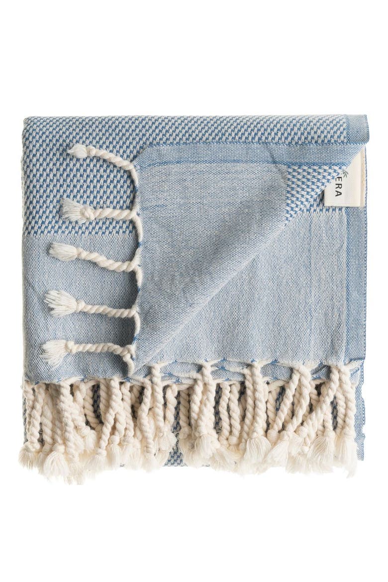 Whisper Weight Turkish Cotton Bath and Hand Towel - Set, Alternate, color, Denim Blue