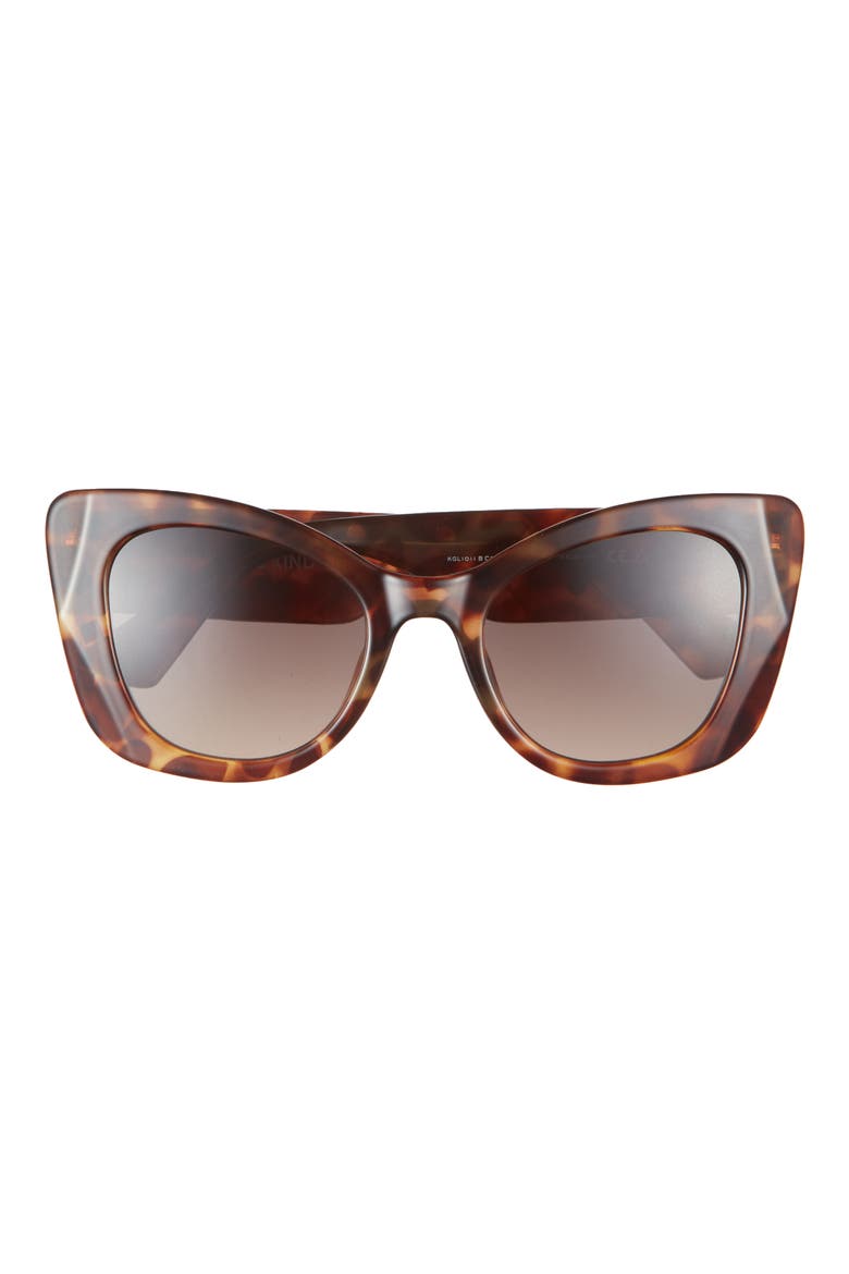 52mm Gradient Cat Eye Sunglasses, Main, color, HAVANA/ BROWN GRADIENT
