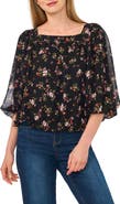 CeCe Square Neck Bubble Top