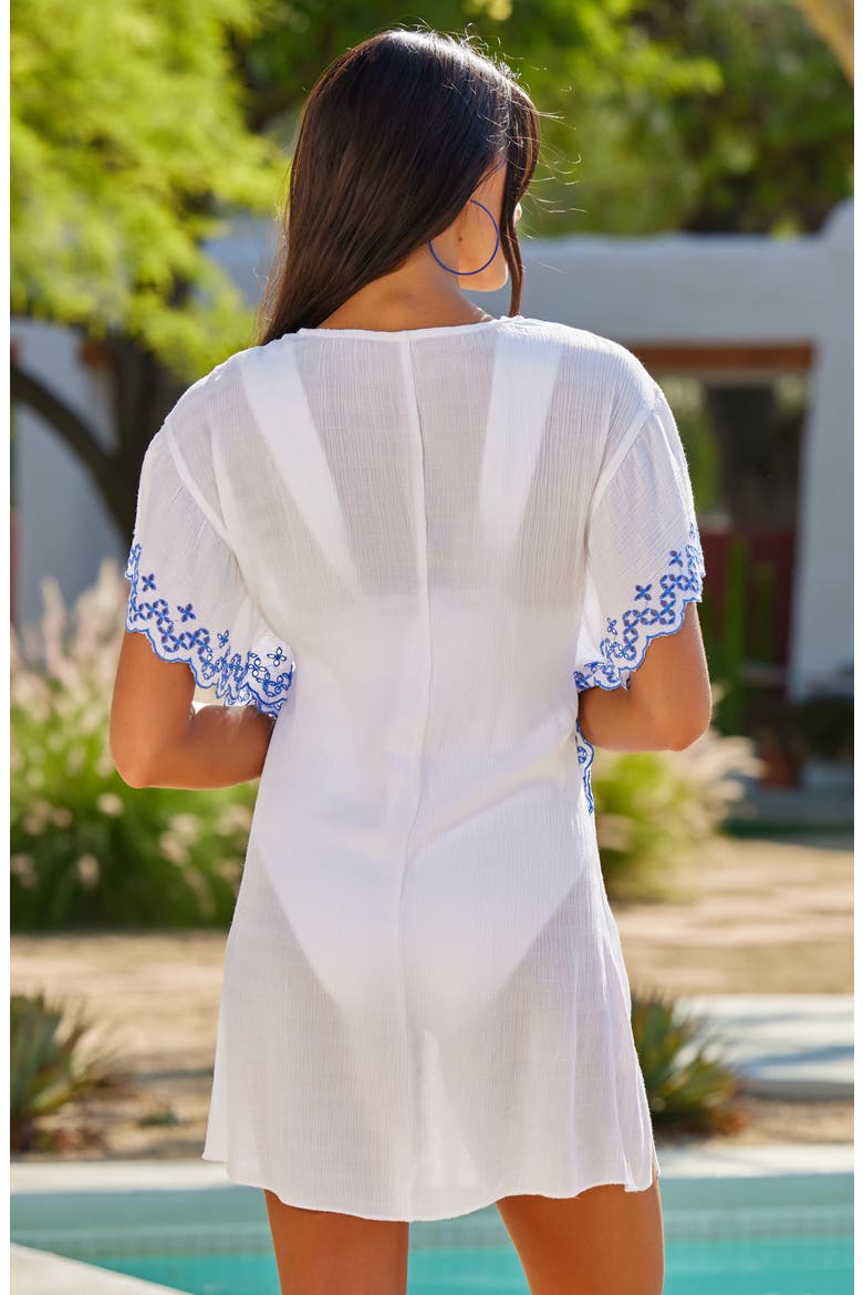 Barbados Eyelet Cover-Up Tunic, Alternate, color, WHITE/ LAPIS