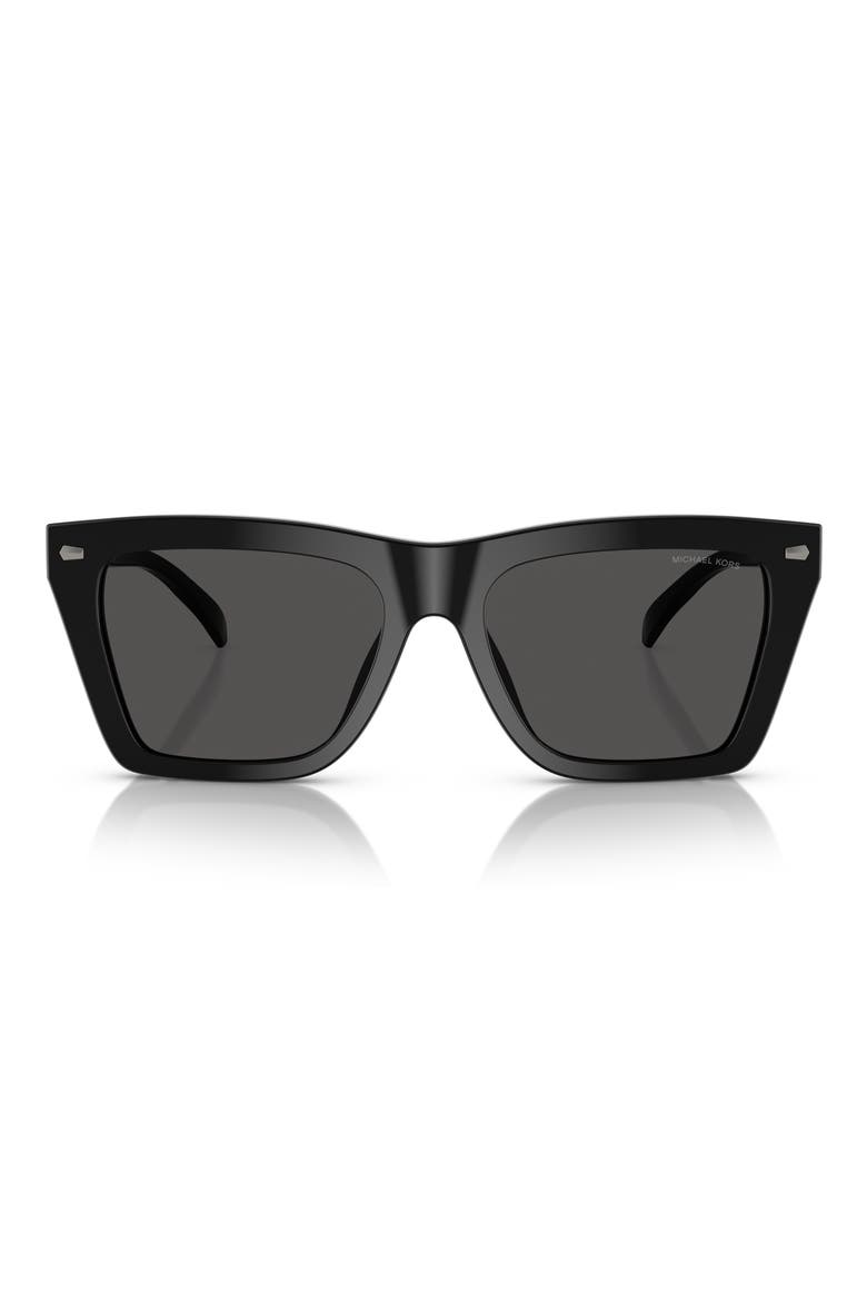 56mm Square Sunglasses, Main, color, BLACK