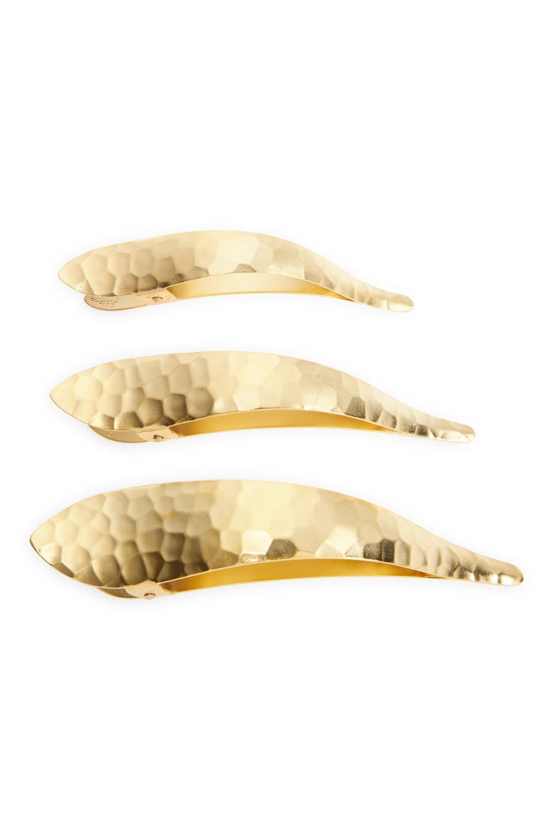 Maximas Ice Hammered Hair Clip, Main, color, GOLD HAMMERED