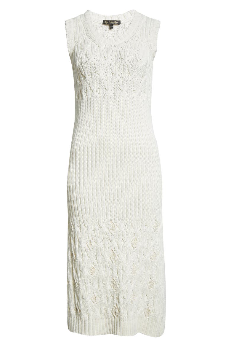 Mixed Stitch Sleeveless Midi Sweater Dress, Alternate, color, WHITE NOUGAT