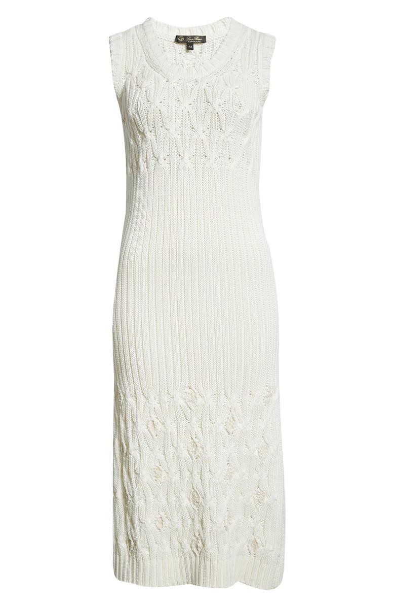 Loro Piana Mixed Stitch Sleeveless Midi Sweater Dress, Alternate, color, 