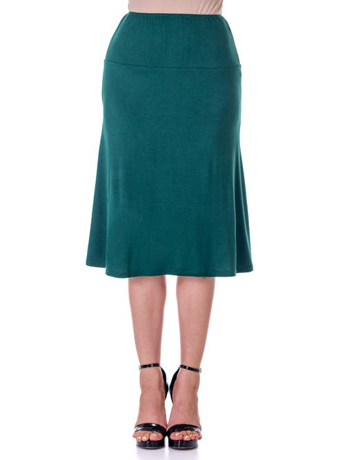 24seven Comfort Apparel A-LINE Elastic Waist Knee Length Skirt in Hunter  product