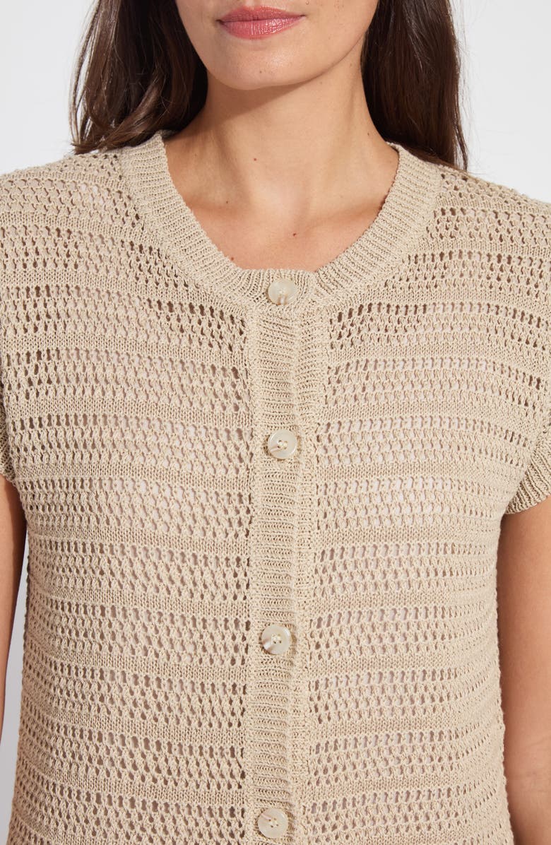 Lysse Brisa Open Knit Short Sleeve Cardigan, Alternate, color, 