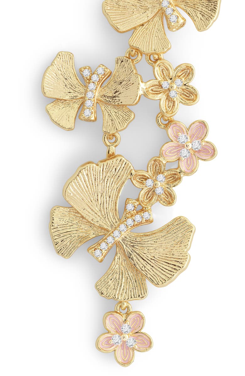 Anabel Aram Jewelry Butterfly & Flowers Dangle Drop Earrings, Alternate, color, Gold