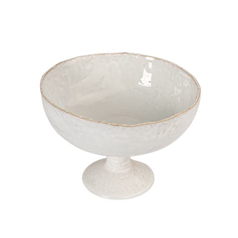Footed Organic Shaped Stoneware Bowl