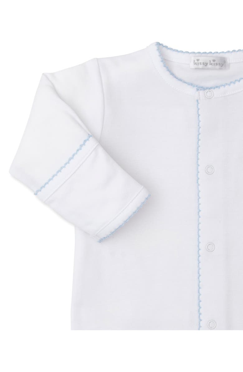 Kissy Kissy Bunny Embroidered Pima Cotton Footie & Hat Set, Alternate, color, 