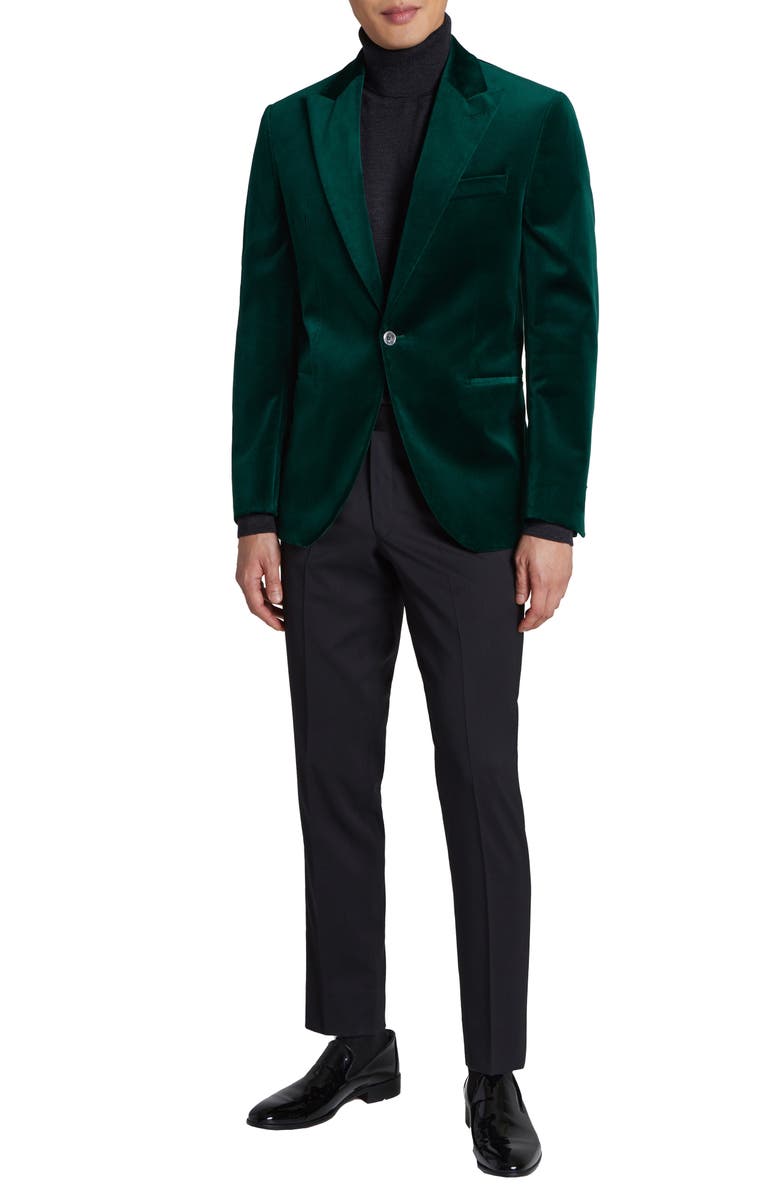 Jack Victor Erie Peaked Lapel Velvet Tuxedo Jacket, Alternate, color, 