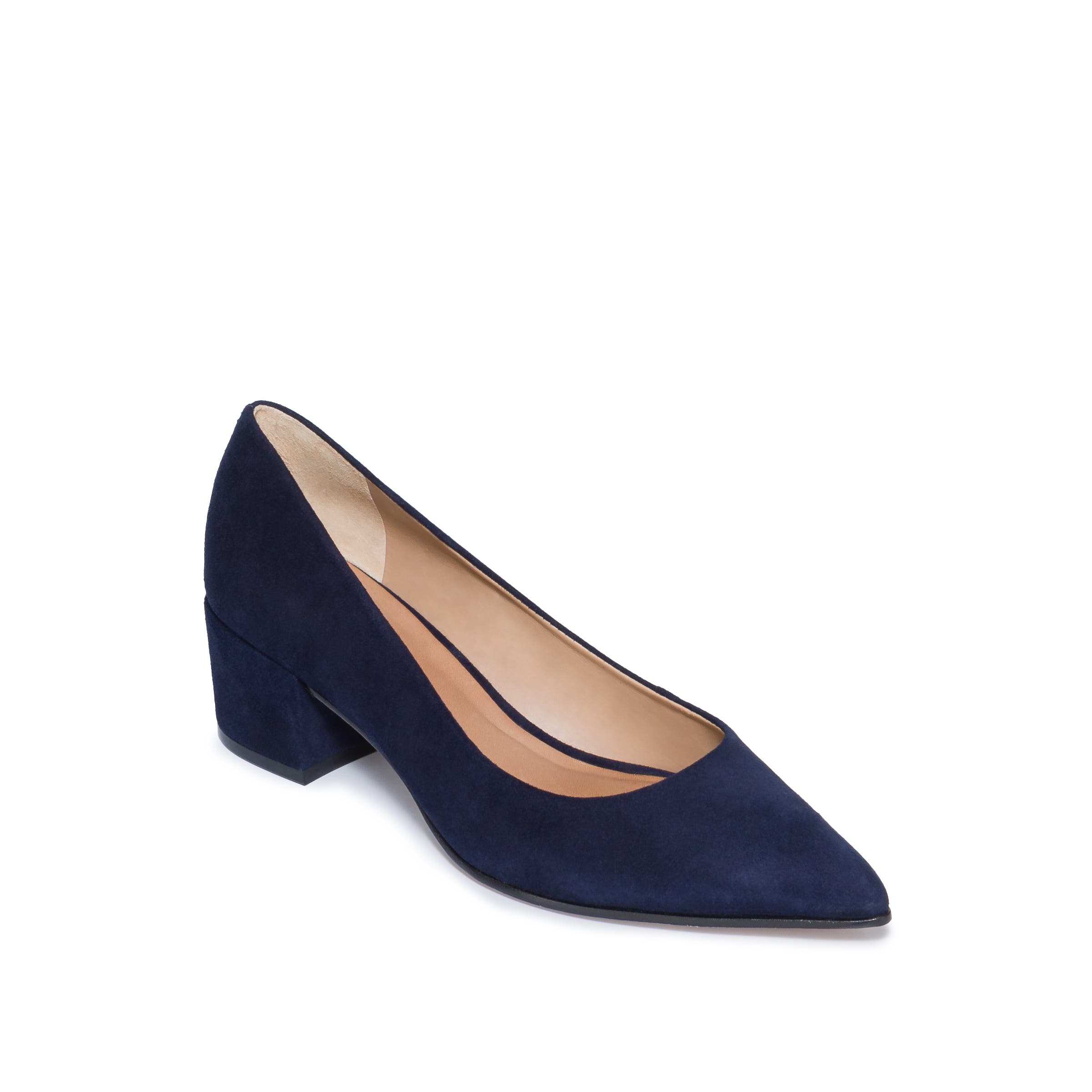 Bernardo Footwear Milie Block Heel Pump in Dark Navy 