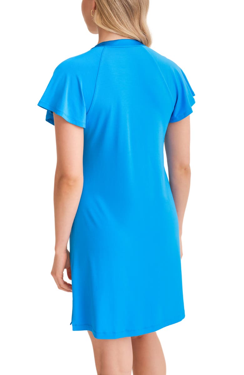 Fleur't Flutter Sleeve Sleep Shirt, Alternate, color, True Blue