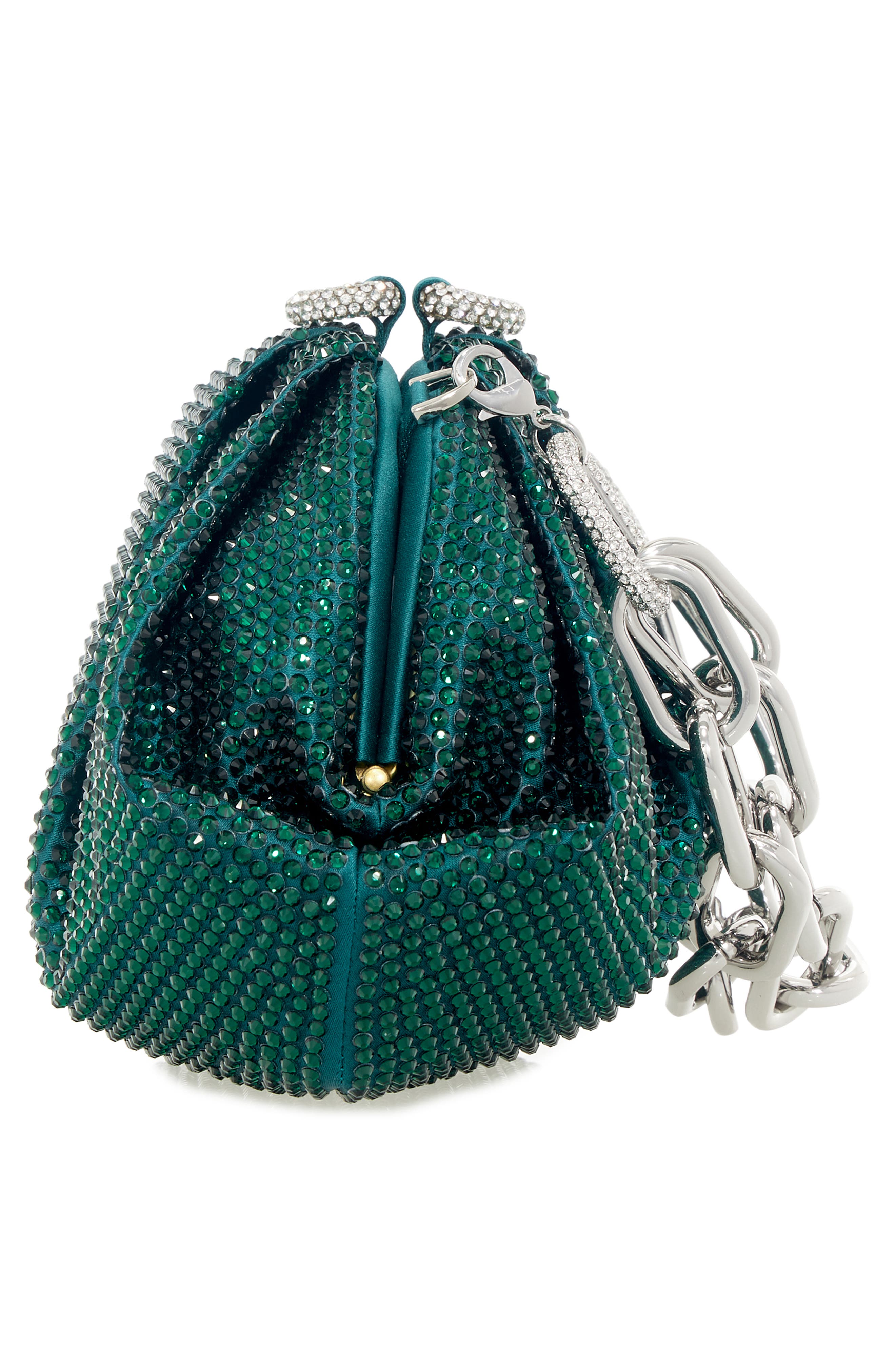 Gemma Crystal Clutch, Alternate, color, SILVER EMERALD