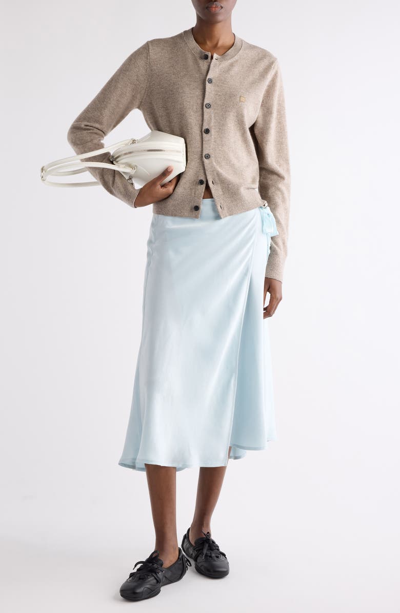 Acne Studios Igona Silk Satin Wrap Skirt, Alternate, color, Light Blue