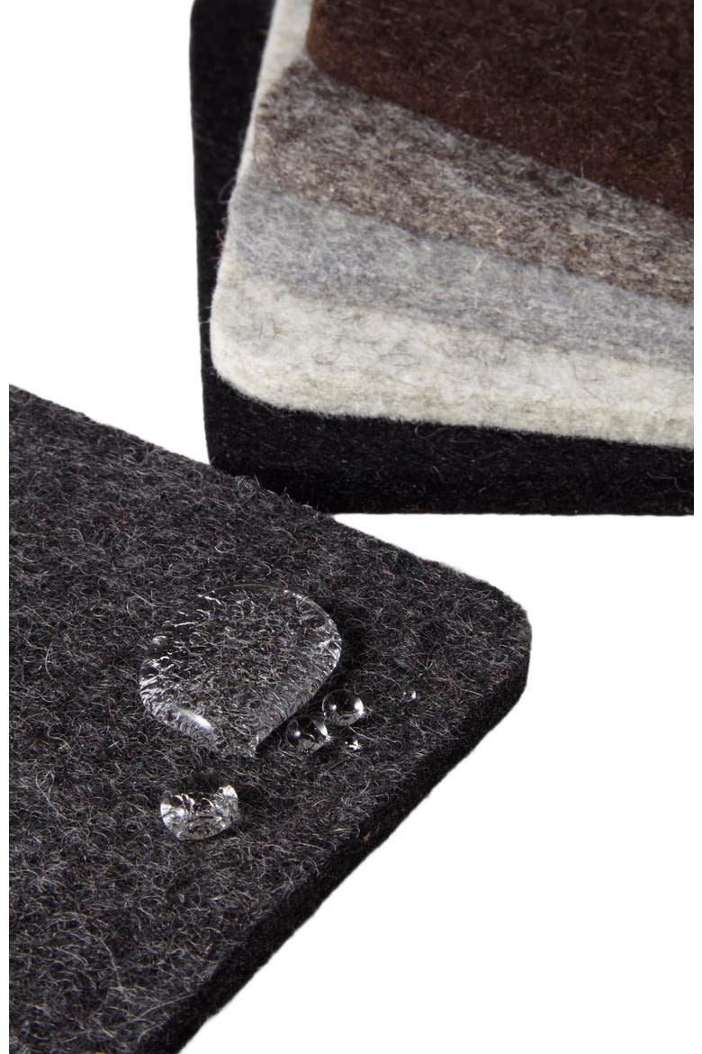 Bierfilzl Merino Wool Square Coaster Multi 6 Pack, Alternate, color, Earth