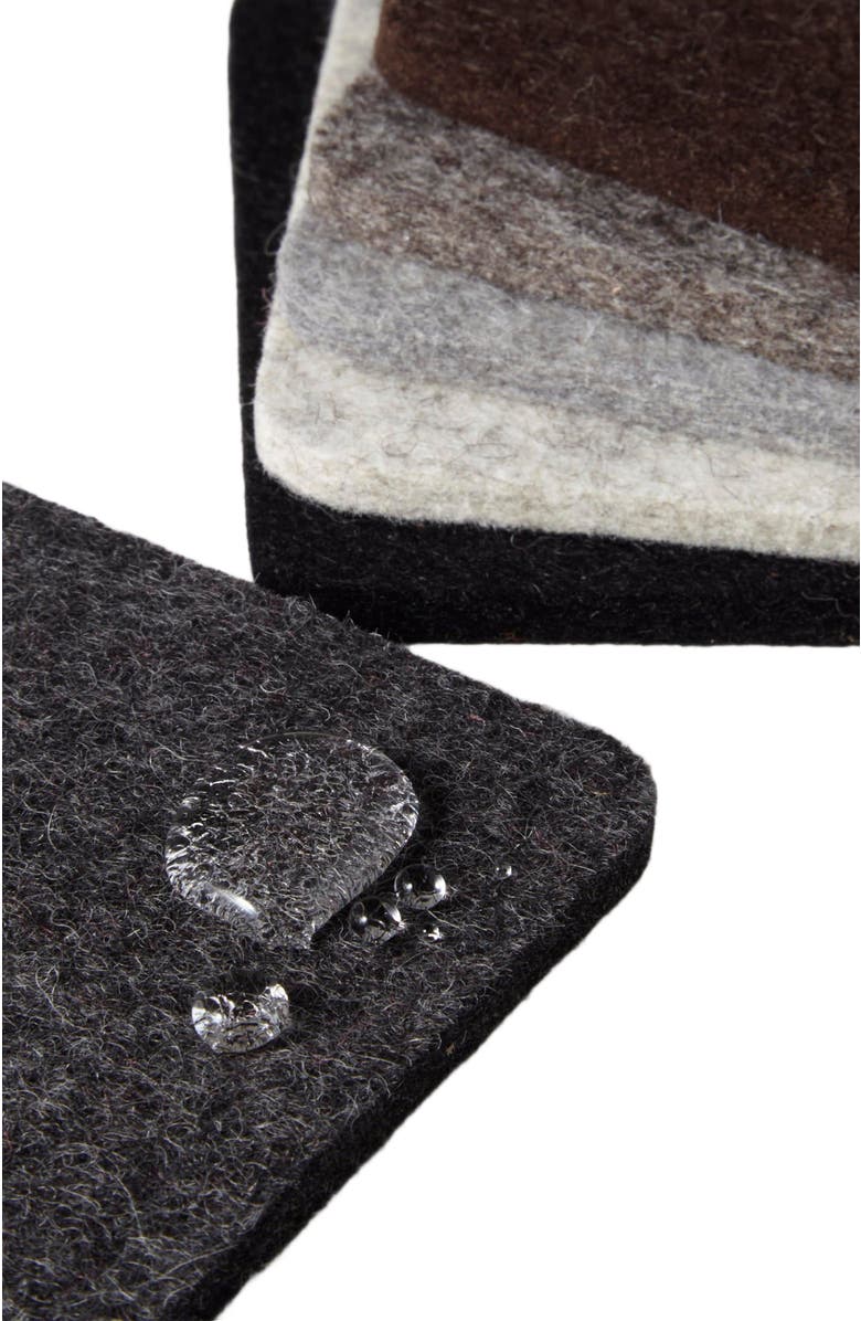 Graf Lantz Bierfilzl Merino Wool Square Coaster Multi 6 Pack, Alternate, color, Earth