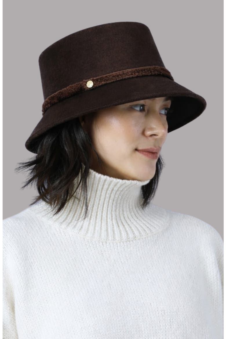 Jonah Wool Felt Bucket Hat, Alternate, color, CHOCOLATE