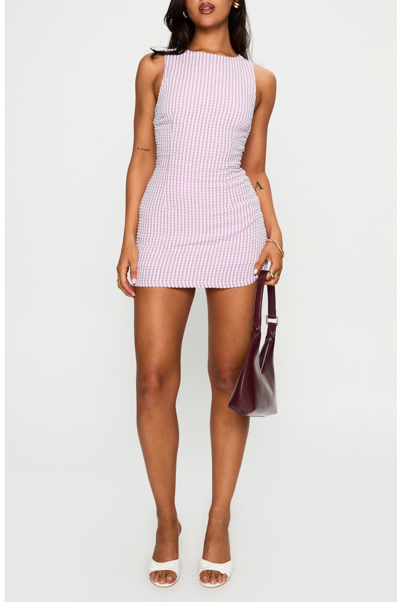Yumiko Tie Back Sleeveless Romper, Main, color, PINK CHECK