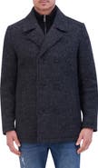 Kenneth Cole New York Bouclé Wool Blend Peacoat