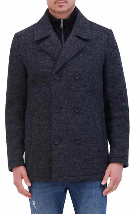 Kenneth Cole New York Bouclé Wool Blend Peacoat