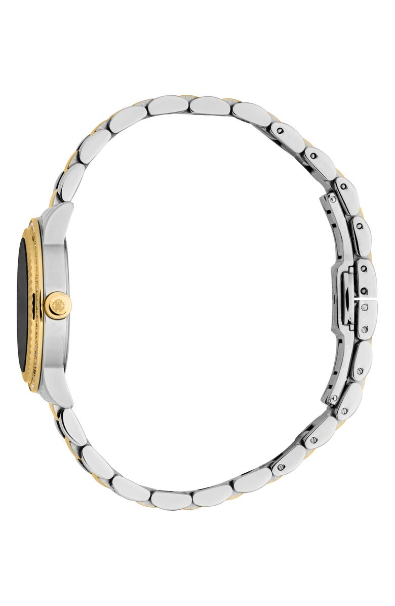 Roberto Cavalli Two-Tone Crystal Bracelet Watch, 30mm, Alternate, color,