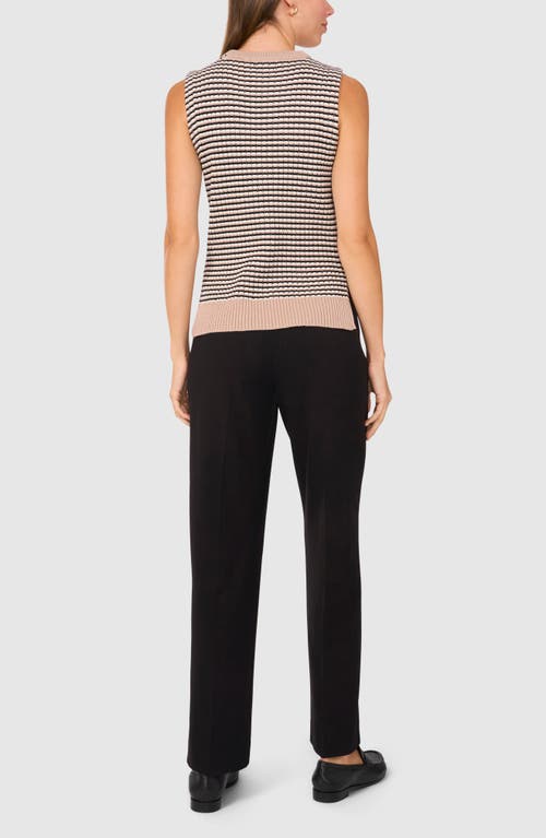Halogenr Halogen(r) Stripe Sleeveless Sweater In Simply Taupe Brown