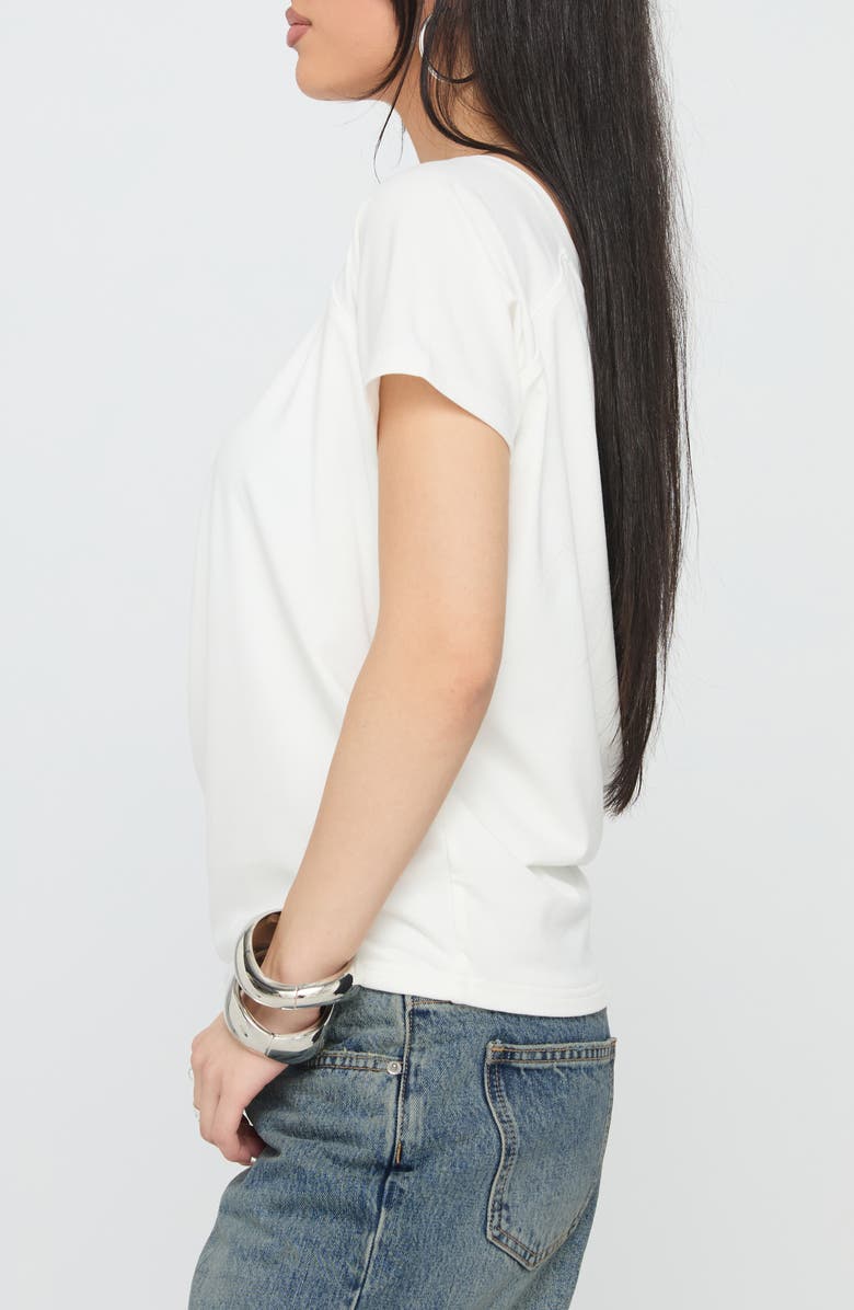 Princess Polly Icon Baby Off the Shoulder Cotton Blend Top, Alternate, color, White