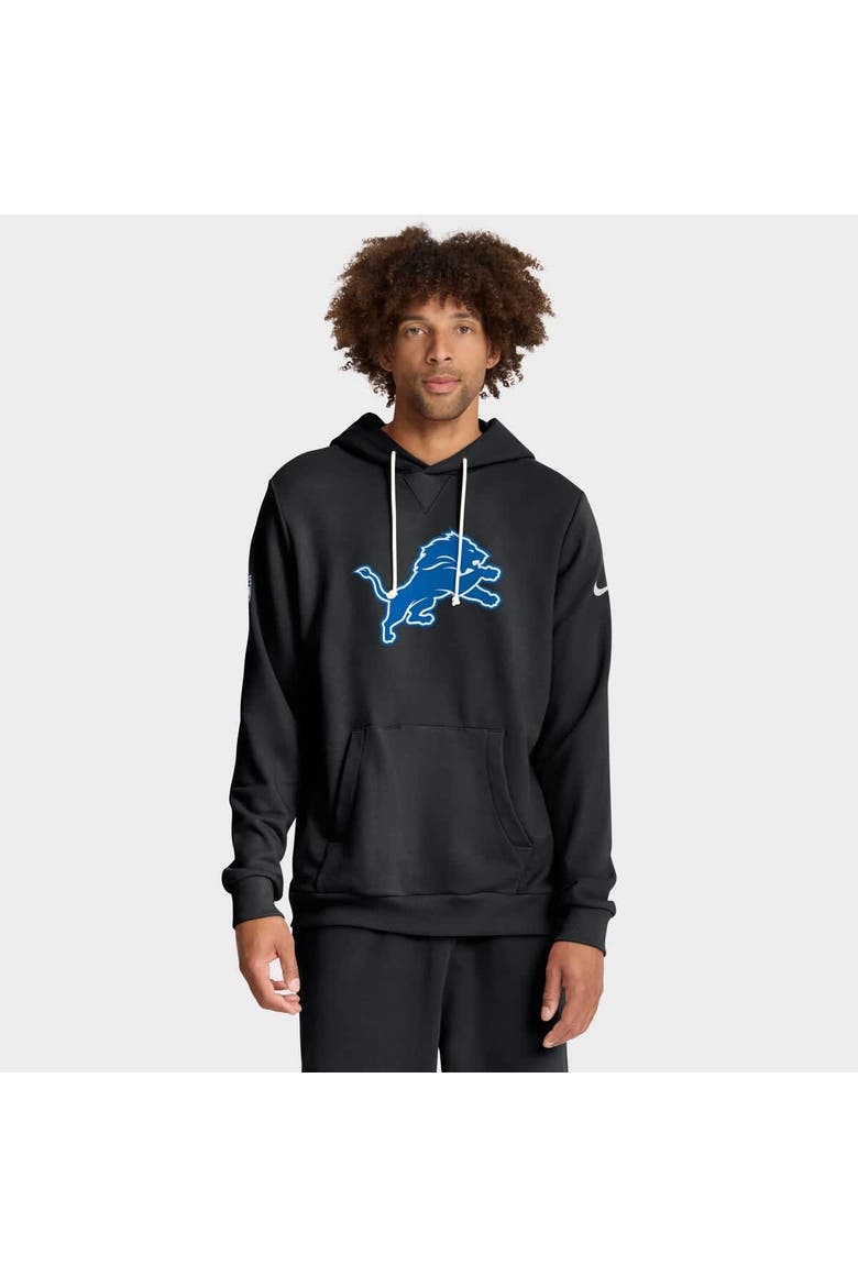Men's Nike Black Detroit Lions Sideline Offensive Set Play Performance Pullover Hoodie, Main, color, Black