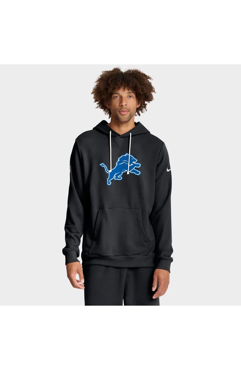 Nike Men's Nike Black Detroit Lions Sideline Offensive Set Play Performance Pullover Hoodie, Main, color, Black