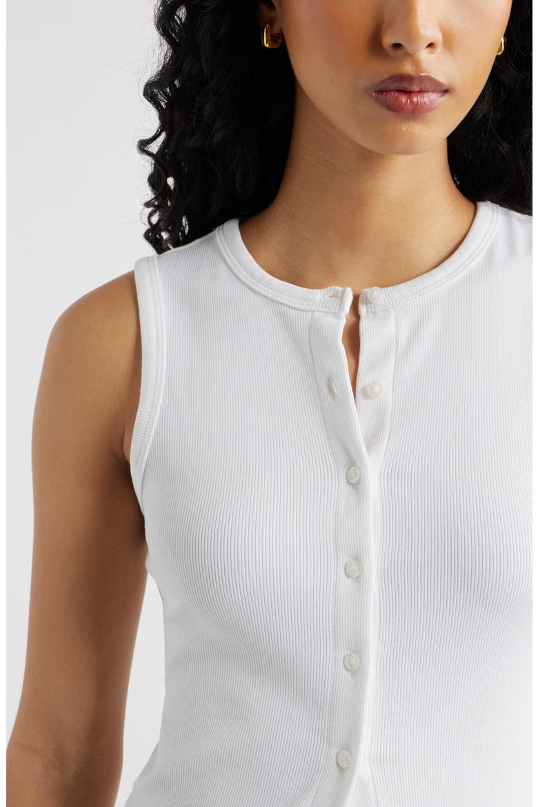 Rib Button-Up Tank, Alternate, color, WHITE