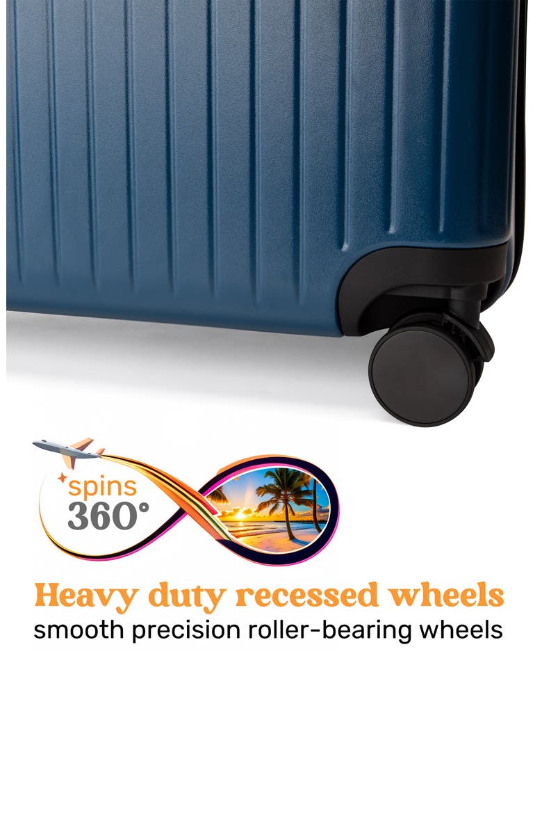 Ocean Polycarbonate Carry On Spinner Suitcase, Alternate, color, Navy