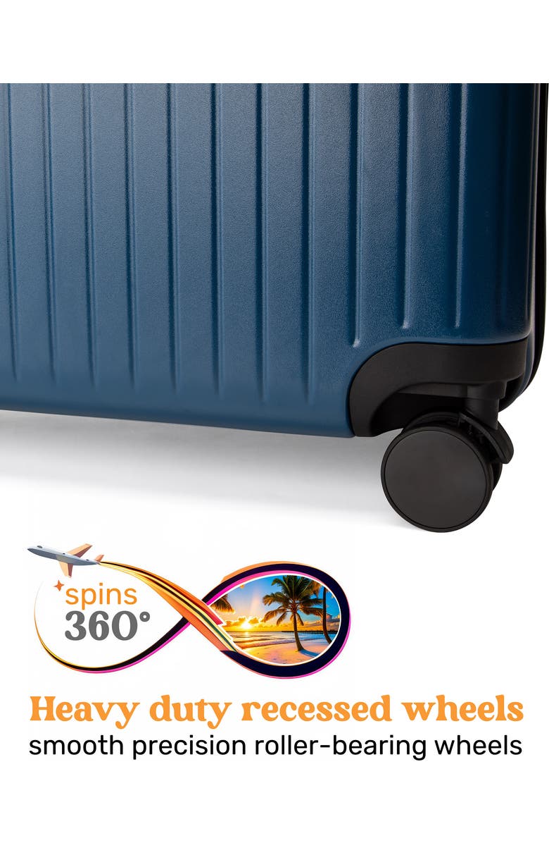 Miami Carry On Ocean Polycarbonate Carry On Spinner Suitcase, Alternate, color, Navy