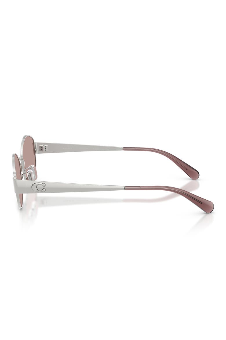 57mm Irregular Sunglasses, Alternate, color, SHINY SILVER / PURPLE SOLID