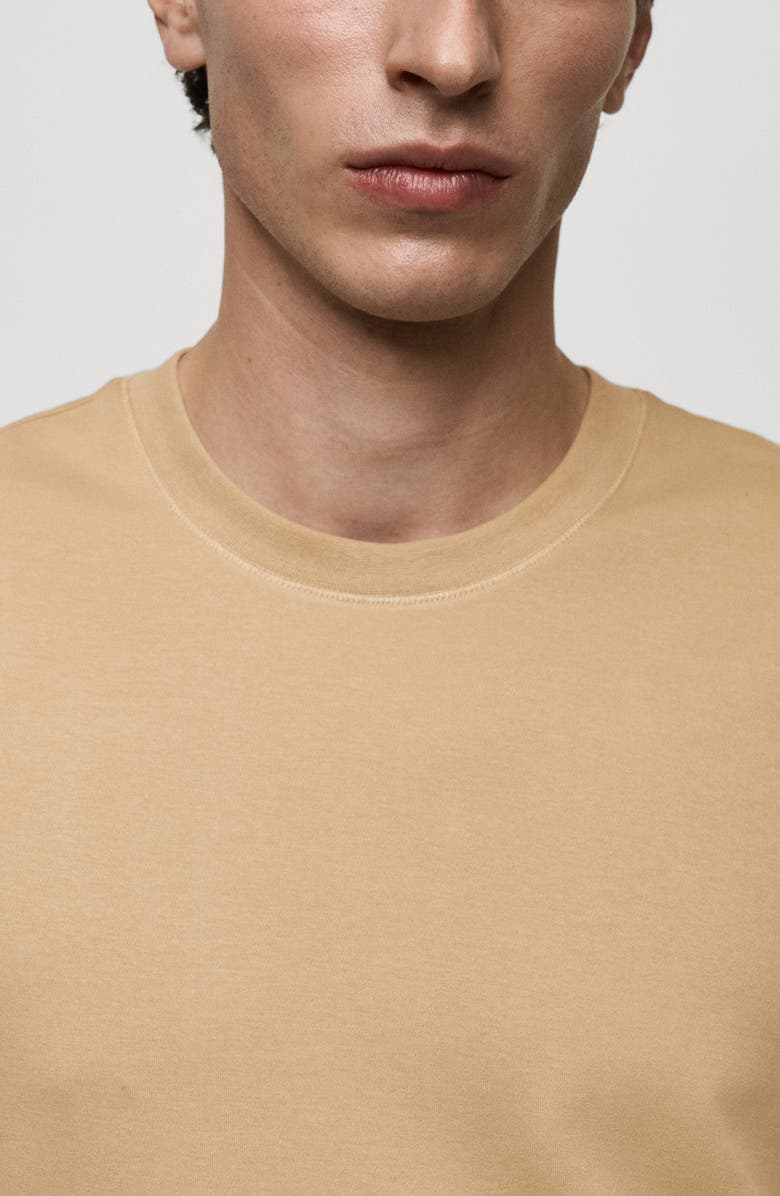 MANGO Regular Fit Medium Weight Cotton T-Shirt, Alternate, color, Light Medium Brown