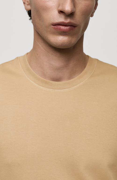 Mango Regular Fit Medium Weight Cotton T-shirt In Brown