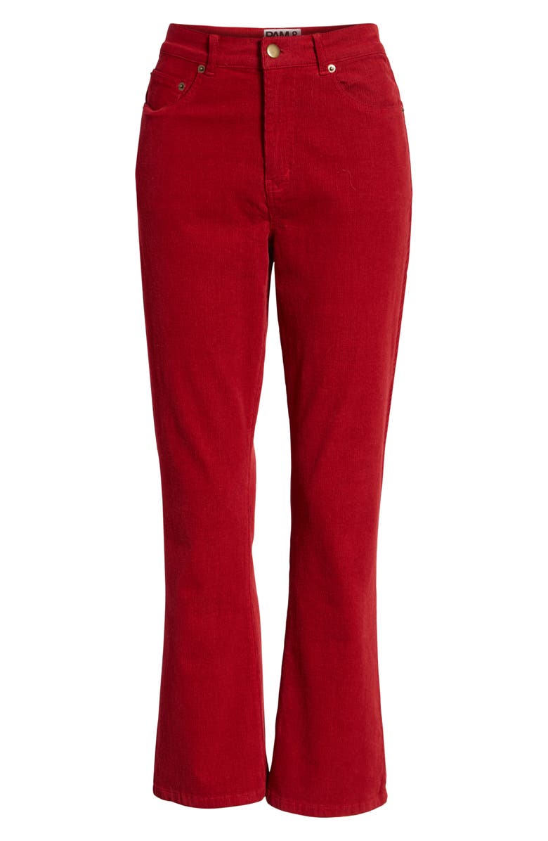 Pam & Gela Corduroy Slim Crop Flare Pants, Alternate, color, 