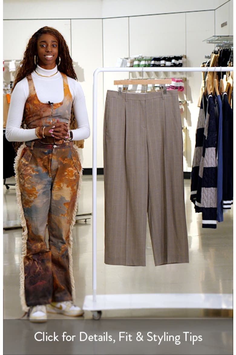 Tallulah Pinstripe Pleat Front Wide Leg Stretch Wool Pants video