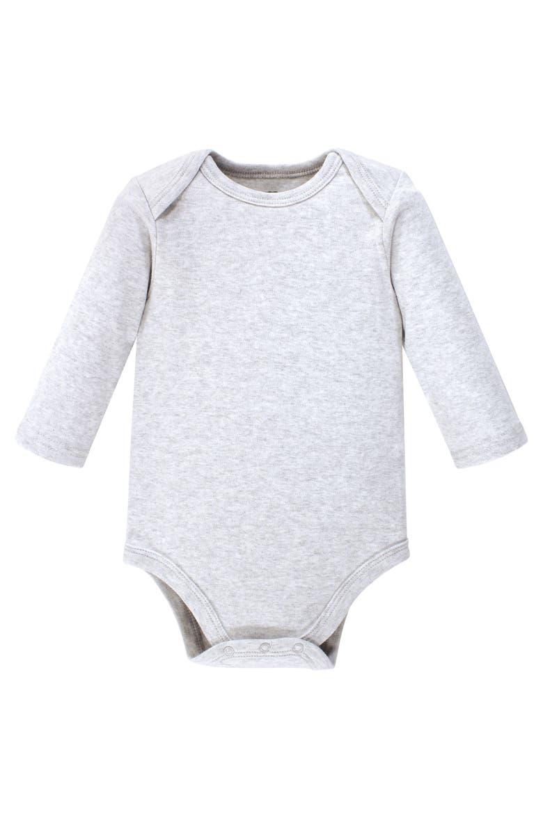 Cotton Long-sleeve Bodysuits 7-pack, Alternate, color, Moon And Back
