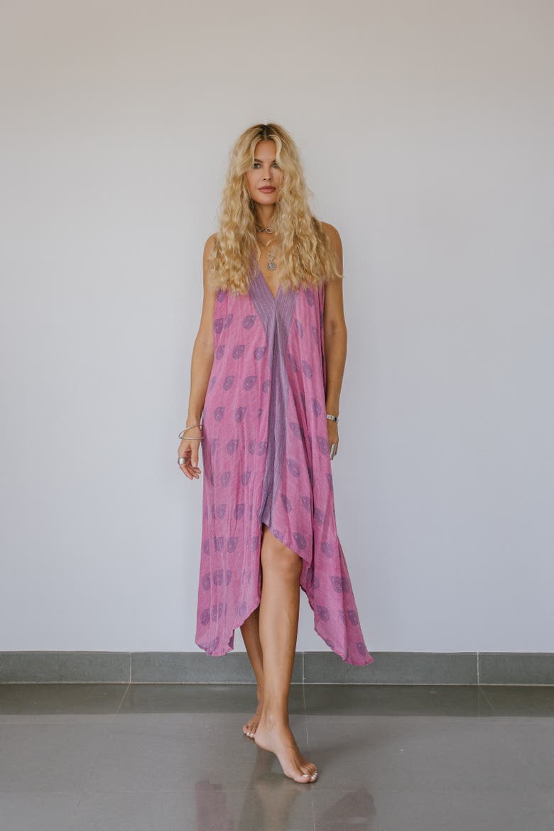 Classic Silk Dress Nobu, Alternate, color, Pink & Lavendar