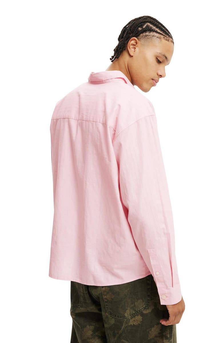 Cotton On Men's Hampton Long Sleeve Shirt, Alternate, color, Soft Pink