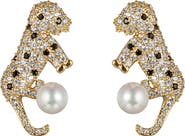 EYE CANDY LOS ANGELES Cubic Zirconia Baby Leopard Stud Earrings