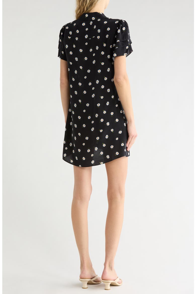 Jen Short Sleeve Shirt Dress, Alternate, color, TOSSED DAISY BLACK