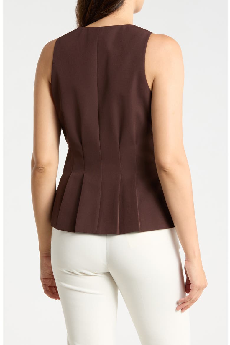 Peplum Darted Vest, Alternate, color, DARK CHOCOLATE