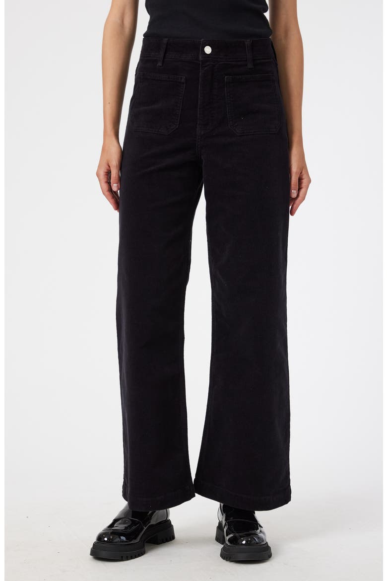 Paloma Marine High Waist Wide Leg Corduroy Pants, Main, color, BLACK CORD