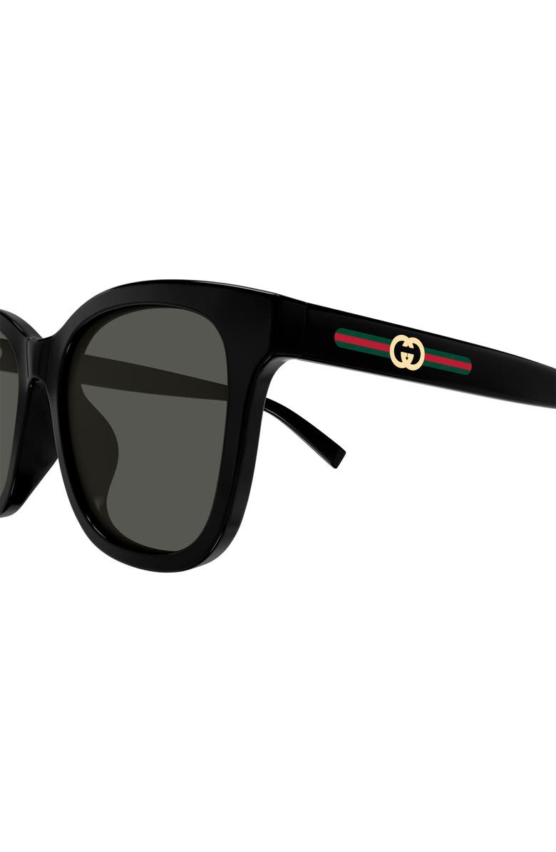 Gucci 55mm Panthos Sunglasses, Alternate, color, Black