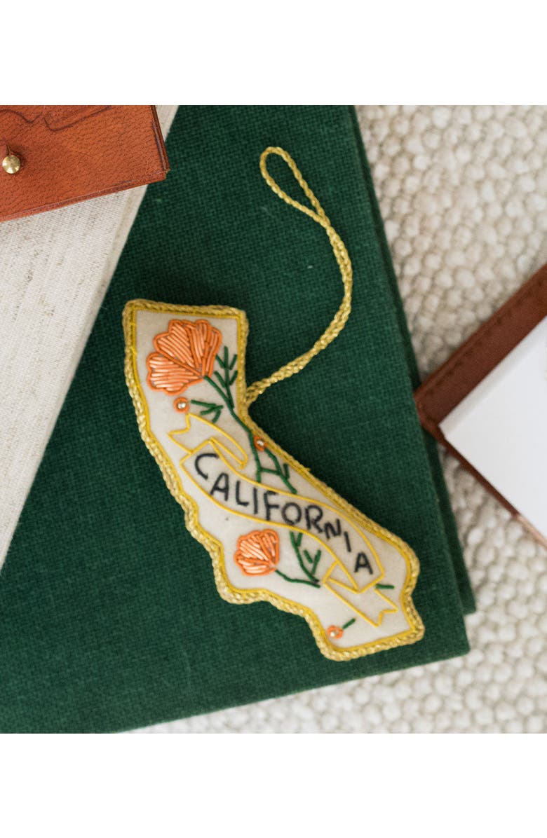 Matr Boomie California Poppy Beaded Fabric Ornament, Alternate, color, Natural