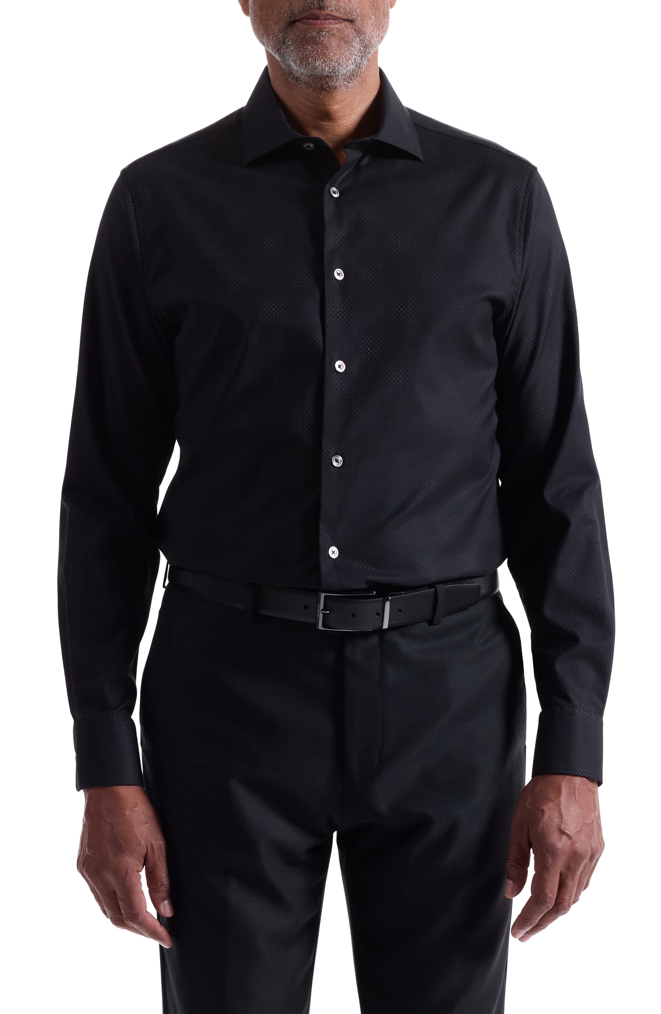 Bugatchi Axel Shaped Fit Jacquard Button-Up Shirt