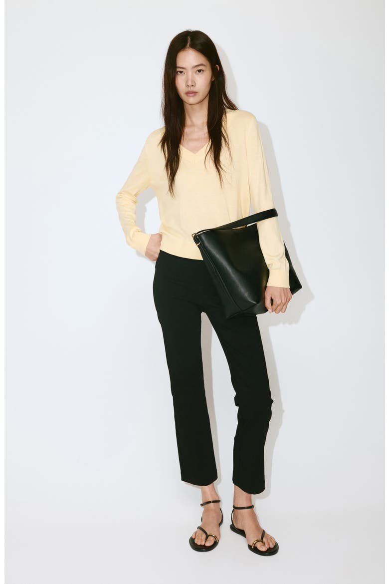 V-Neck Sweater, Alternate, color, VANILLA