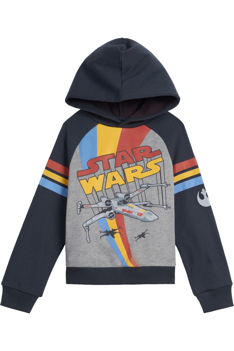 2-Piece Fleece Hoodie and Jogger Set, Alternate, color, Heather Grey Navy